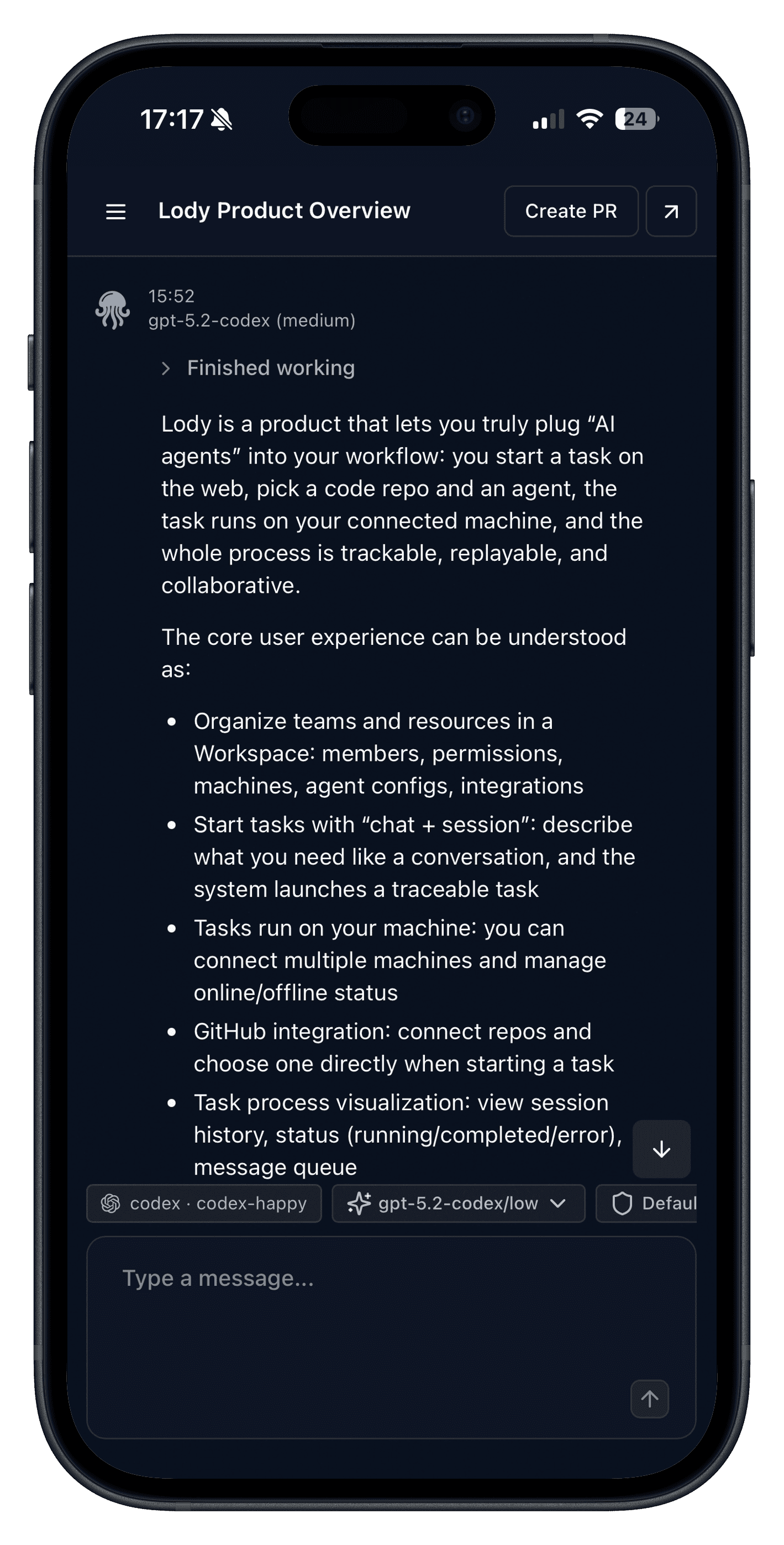 Lody mobile app screenshot